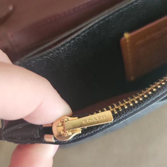 Coach Black Pebbled Leather Wristlet Clutch - Picture 9 of 9